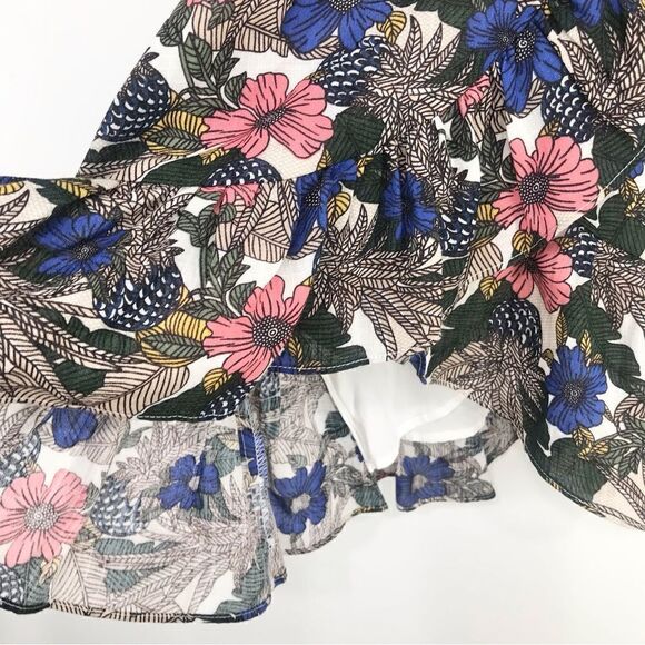 Anthropologie Lost + Wander Floral Ruffle Edge Wrap Style Mini Dress NEW no belt - Picture 10 of 16
